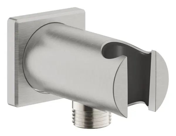 Cot de iesire Grohe, Rainshower Wall Union w/Holder, montare pe perete, universal, filet tata, suport, super steel, crom mat