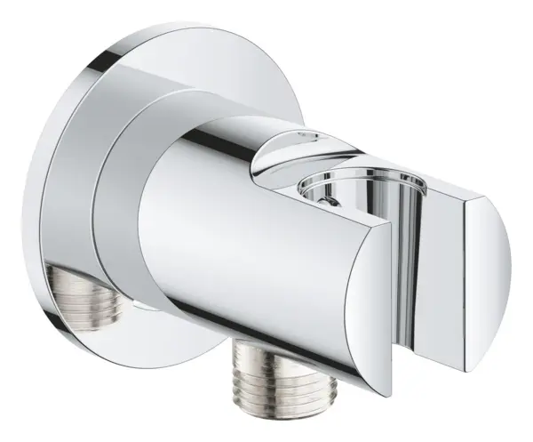 Cot de iesire Grohe, Tempesta wall union, 1/2'', protectie anti-reflux, cu suport para dus, crom