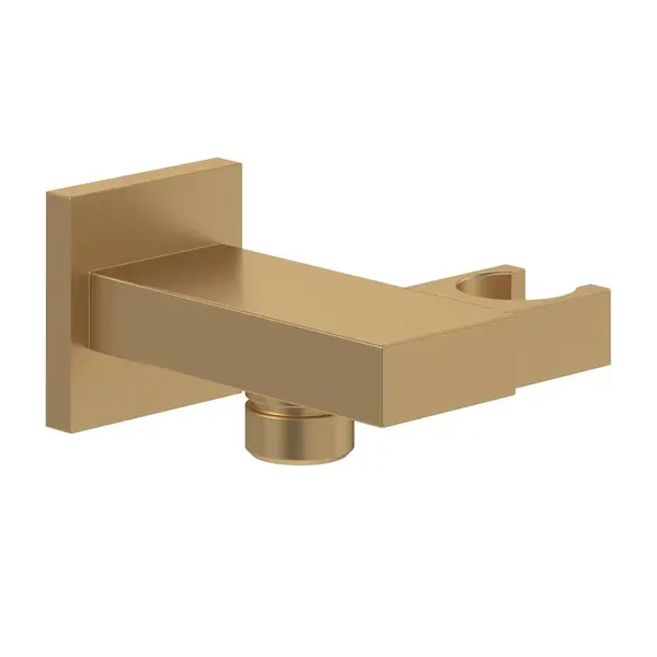 Cot racord patrat cu suport dus, auriu periat, VilleroyBoch Universal Showers