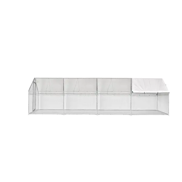 Cotet gaini din plasa 3x8x2m, Micul Fermier,otel galvanizat cu un acoperis din polietilena