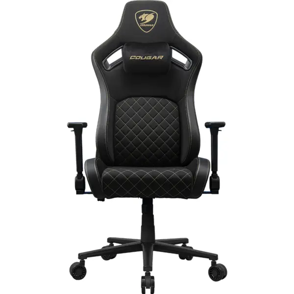 Cougar Scaun Gaming Cougar Defensor Gold F, CGR-DFF-GLB, suporta 120 kg, Negru-Auriu