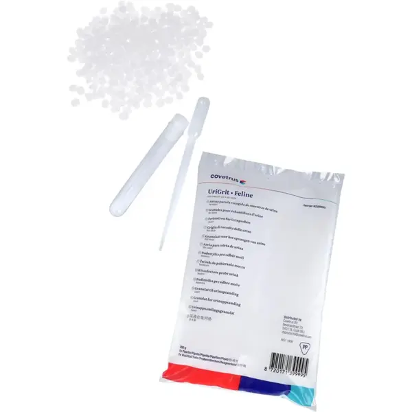 COVERTUS UriGrid Kit PP recipient si flacon, nisip recoltare probe urină pisici, punguță, 200g