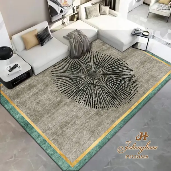 Covor 100x200cm pentru Dormitor si Living, Bej - Gri
