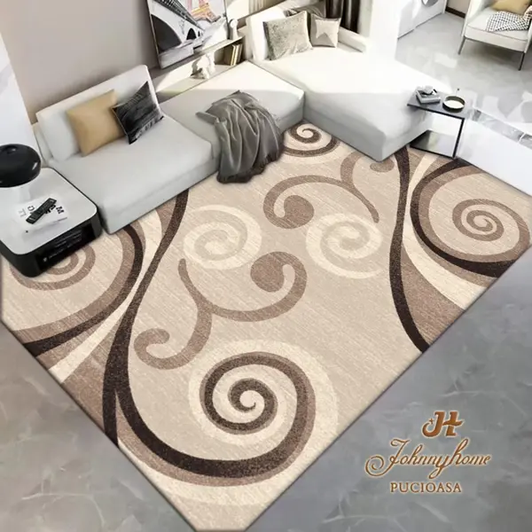 Covor 150x230cm pentru Dormitor si Living, Bej - Maro