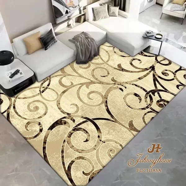 Covor 200x300cm pentru Dormitor si Living, Bej - Maro