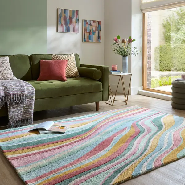 Covor Abstract Flow Albastru deschis 160x230 cm, Flair Rugs