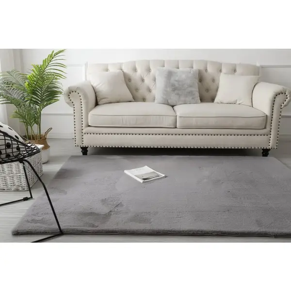 Covor Blanita Gri, Antiderapant, 60 cm x 100 cm, Soft Lop 070