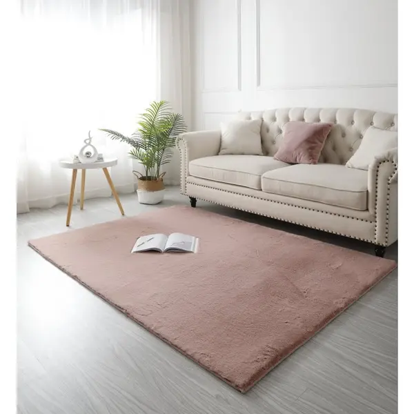 Covor Blanita Roz, Antiderapant, 60 cm x 100 cm, Soft Lop 020