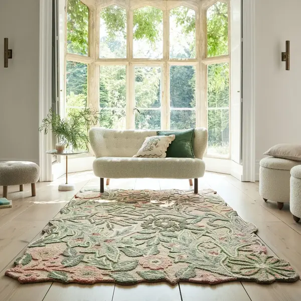 Covor Bryony Shaped Floral Verde 160x230 cm, Flair Rugs