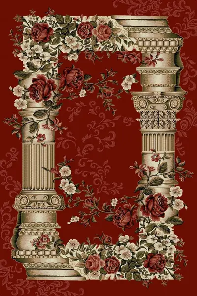 Covor Clasic, Lotos Coloane Rosu, 200x300 cm