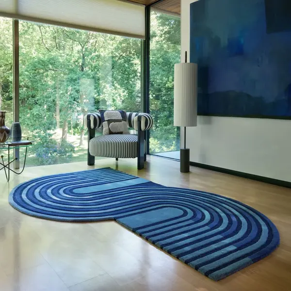 Covor Conway Retro Shaped Albastru inchis 150x240 cm, Flair Rugs