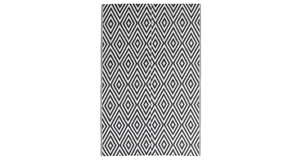 Covor de exterior, negru, 140x200 cm, pp