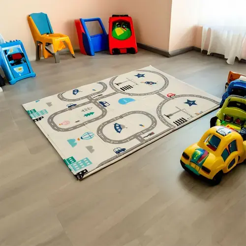Covor de joaca pentru copii U-Grow UG-F10120-1, din spuma, pliabil, 2 fete, impermeabil, izolant, 120 x 180 x 1 cm, circuit