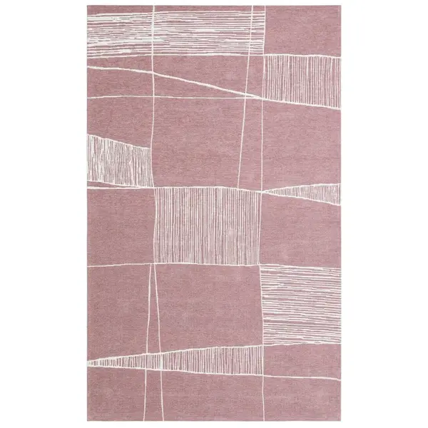 Covor de living / dormitor Maze Home Palma, Roz - Alb, 135x200 cm