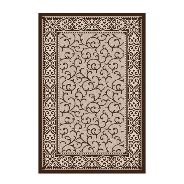 Covor Dreptunghiular pentru Bucatarie, 80 x 150 cm, Crem / Maro, Model Natura