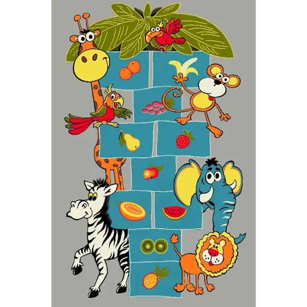 Covor Dreptunghiular pentru Copii, 120 x 170 cm, Gri, Kolibri Model Sotron 11120