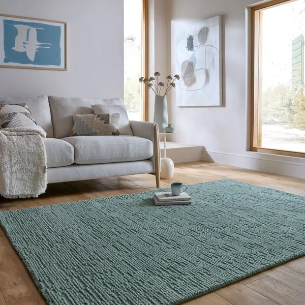 Covor Harris Boucle Wool Albastru 200x290 cm, Flair Rugs
