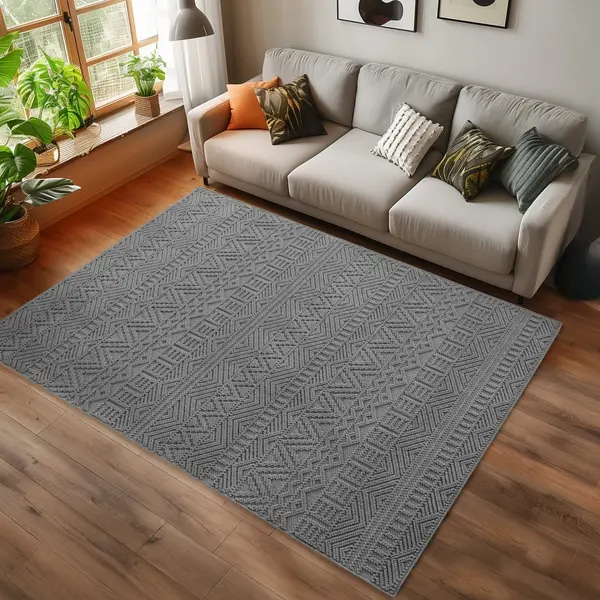 Covor Helix etno V3 Argintiu 200x290 cm