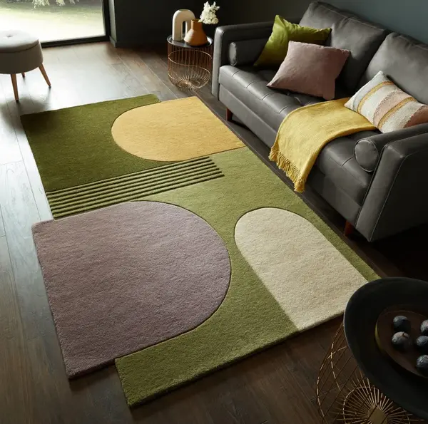 Covor Lozenge Verde/Multicolor 200X290 cm, Flair Rugs