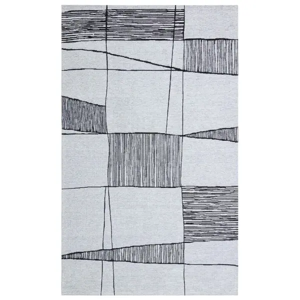 Covor Maze Home Palma, Gri - Negru (diverse dimensiuni), 80x150 cm