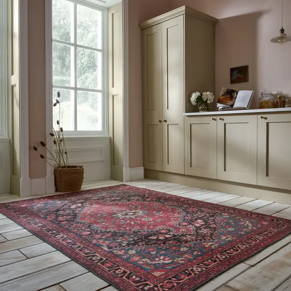 Covor Medallion Washable Rosu 115x170 cm, Flair Rugs
