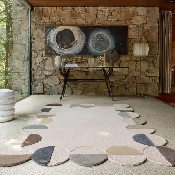 Covor Mia Scallop Frame Caramiziu, Natural 120x170 cm, Flair Rugs
