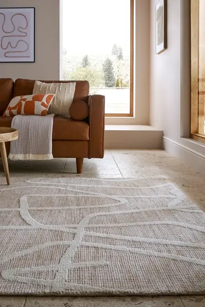 Covor Micah Circular Knit Bej 200x300 cm, Flair Rugs