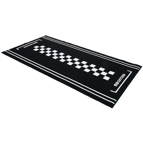 Covor Moto Oxford Workshop Mat Cafe L 200 x 100cm Negru Alb OX918