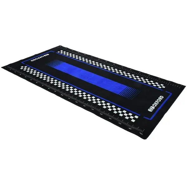 Covor Moto Oxford Workshop Mat Pitlane Yama Blue L 200 x 100cm Negru Albstru OX911