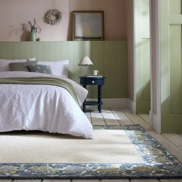 Covor Myla Floral Frame Albastru 120x170 cm, Flair Rugs