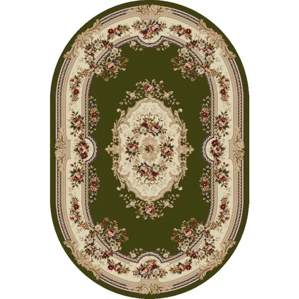 Covor Oval, 200 x 300 cm, Crem / Verde, Lotos 575-310