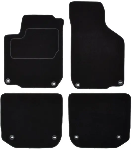 Covor podea MAMMOOTH Velours, 4 buc., fata spate, set, culoare neagra, potrivit VW NEW BEETLE 01.98-10.10, Saloon