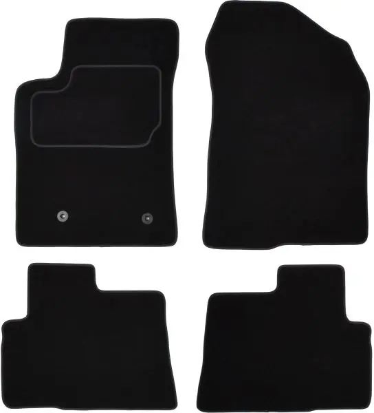 Covor podea MAMMOOTH Velours, 4 buc., fata spate, set, culoare neagra, potrivit TOYOTA COROLLA VERSO 04.04-03.09, Van, 5 places