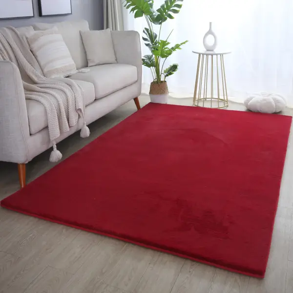 Covor Pouffy V1 Rosu 80 x 250cm