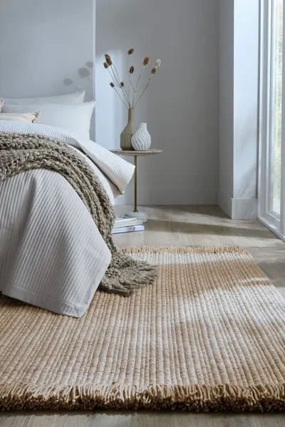 Covor Rene Fringed Ribbed Bej 120x170 cm, Flair Rugs
