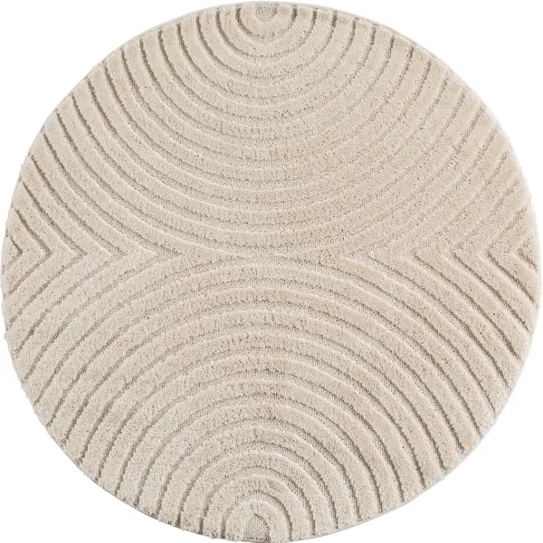 Covor rotund Art boho V2 Crem 80x80 cm