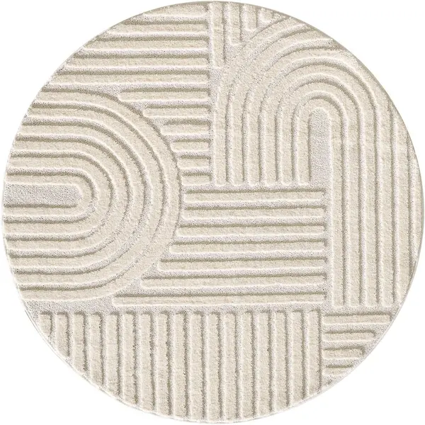 Covor rotund Art Crem boho 200x200 cm