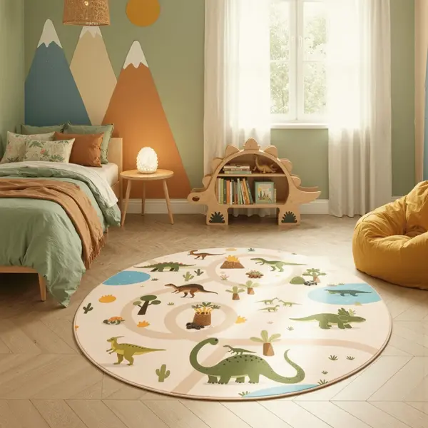 Covor rotund Coco V1 Bej 200x200 cm