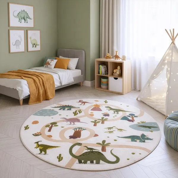 Covor rotund Coco V1 Crem 160x160 cm