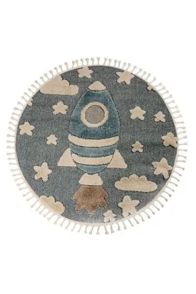 Covor rotund copii Fano Albatru deschis 133x133 cm