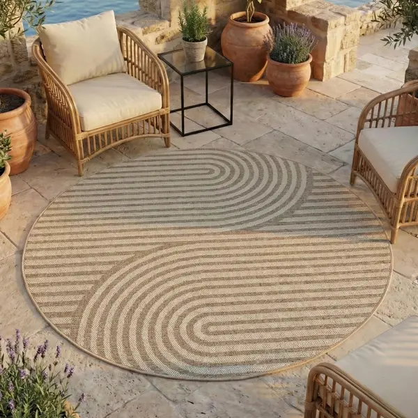 Covor rotund Desert Boho V1 Bej 160x160 cm