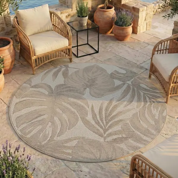 Covor rotund Desert V2 Bej 160x160 cm