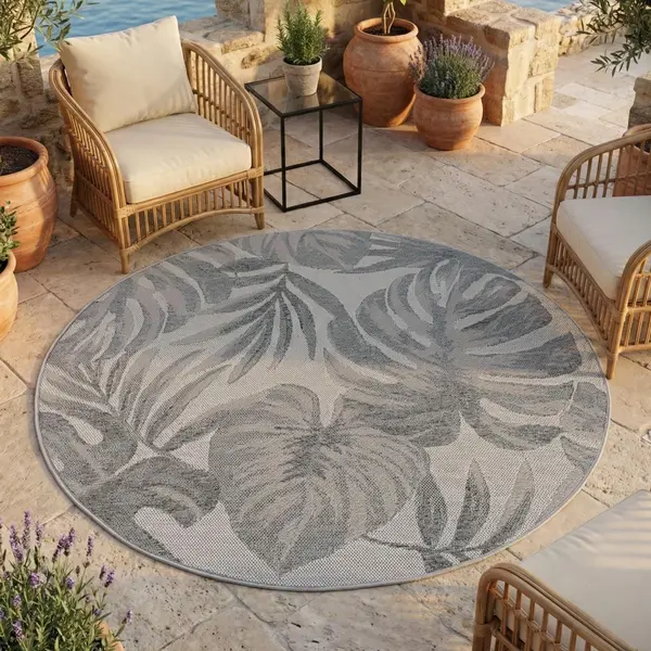 Covor rotund Desert V2 Gri 200x200 cm