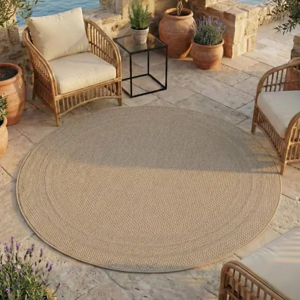 Covor rotund Desert V4 Bej 80x80 cm