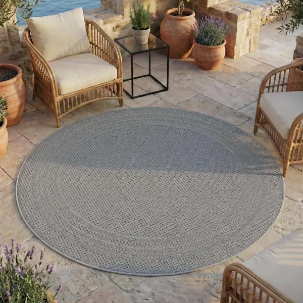 Covor rotund Desert V4 Gri 80x80 cm