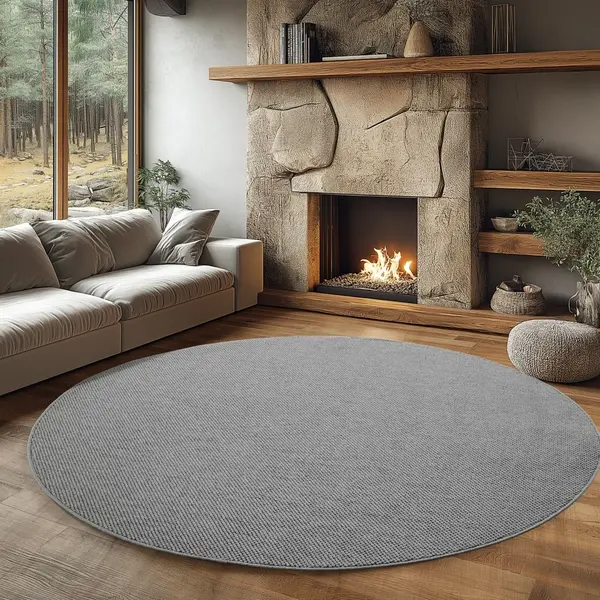 Covor rotund Helix V1 Argintiu 160x160 cm