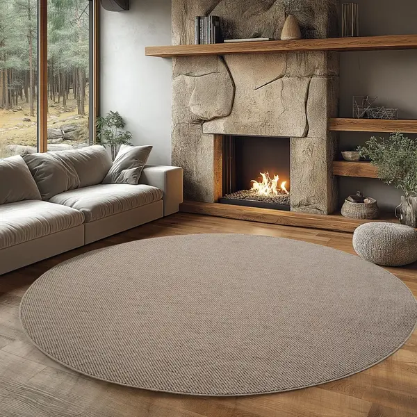 Covor rotund Helix V1 Bej 80x80 cm