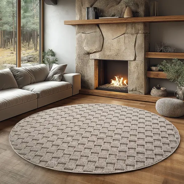 Covor rotund Helix V4 Bej 200x200 cm