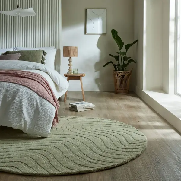 Covor rotund Mesmerise Verde 160x160 cm, Flair Rugs