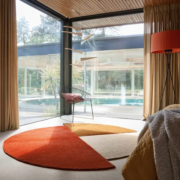 Covor rotund Mia Segment Caramiziu 150x150 cm, Flair Rugs